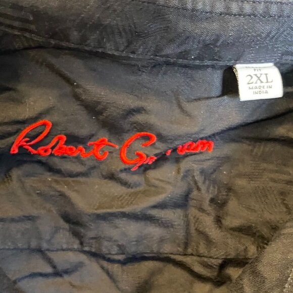 Robert Graham Mens Shirt 2XL Black Shirt Long Sleeve Button-Up With Patterned Cu - Picture 5 of 8